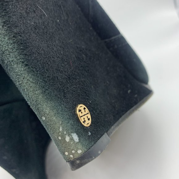 Tori Burch Sculpted Wedge Black Bootie 8M - Picture 8 of 8